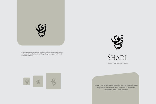 Arabic style calligraphic logo designs hand drawn minimal strokes and brushes