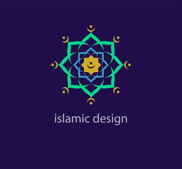 Arabic style vector logo design template. Abstract islamic symbol. Geometric unique shapes.