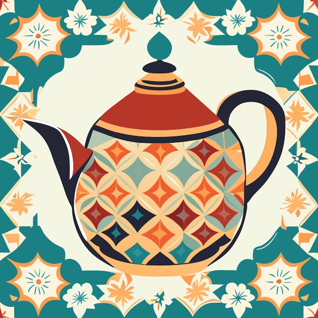 Vector arabic teapot pattern vector illustration