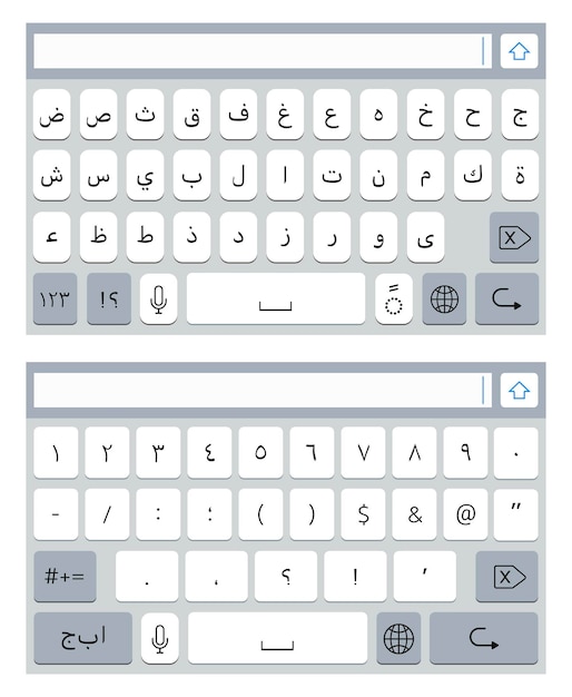 Arabic virtual smartphone keyboard