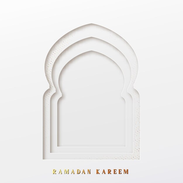 Arabic window design. Ramadan Kareem greeting card.