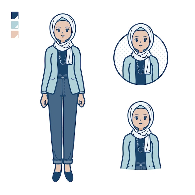 An arabic woman in casual fashion with Smiling images