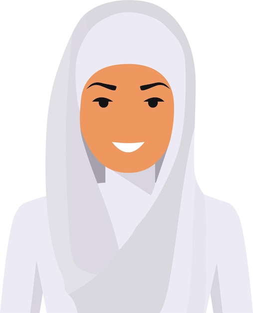 플랫 스타일의 아랍어 여성 캐릭터 아이콘입니다. 벡터 일러스트