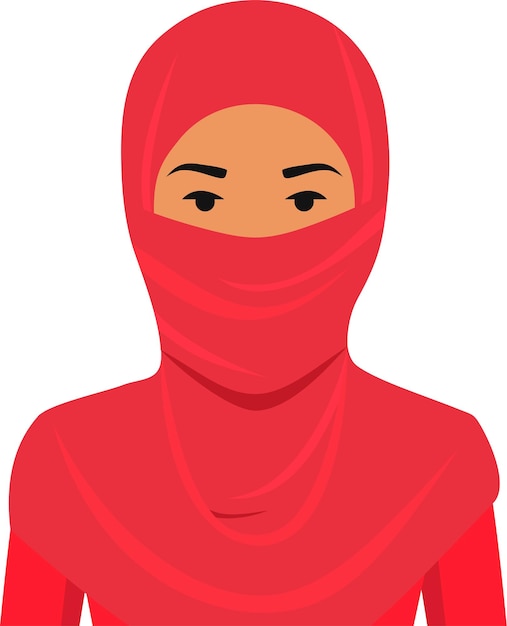 ベクトル フラット スタイルのアラビア語の女性キャラクター アイコン。ベクトル図