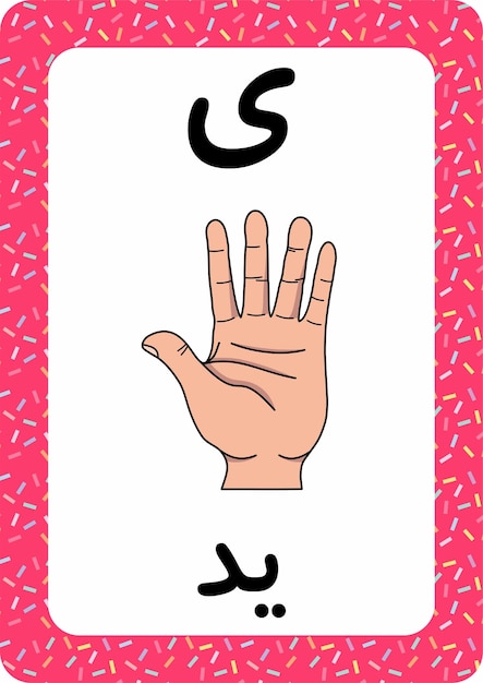 Arabisch alfabet - Arabische flashcard - Hand