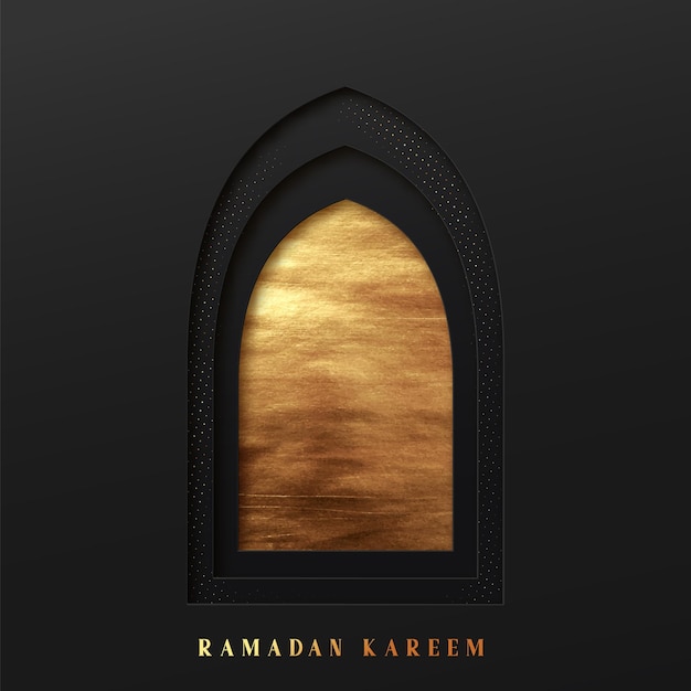 Arabisch raamontwerp. Ramadan Kareem-wenskaart.