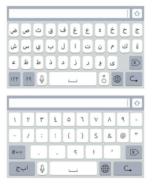 Arabisch virtueel smartphonetoetsenbord