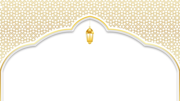 Arabische islamitische elegante witte en gouden luxe islamitische patroonachtergrond