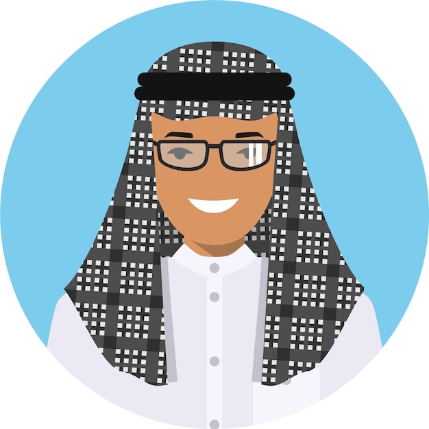 Vector arabische jongen karakter icoon in platte stijl. vectorillustratie