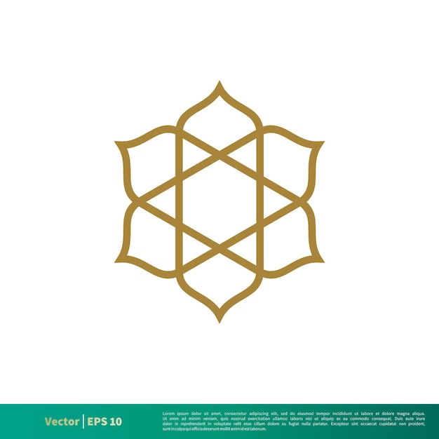 Arabische Sier Ster Bloem Pictogram Vector Logo Sjabloon Illustratie Ontwerp Vector Eps 10