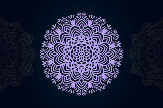 Arabische stijlvolle etnische arabesque stijl mandala patroon achtergrond ontwerpsjabloon