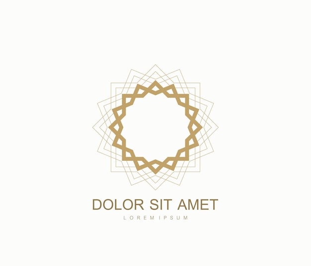 Arabische vector logo ontwerp sjabloon stijl. Abstracte islamitische symbool. Embleem voor luxeproducten, boetieks, sieraden, oosterse cosmetica, hotels, restaurants, winkels en warenhuizen.