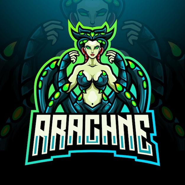 Arachne esport logo mascotte ontwerp