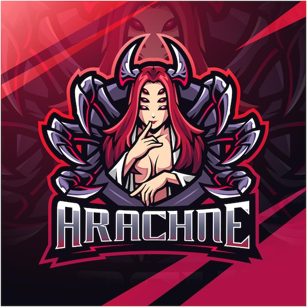 Arachne esport mascot logo design