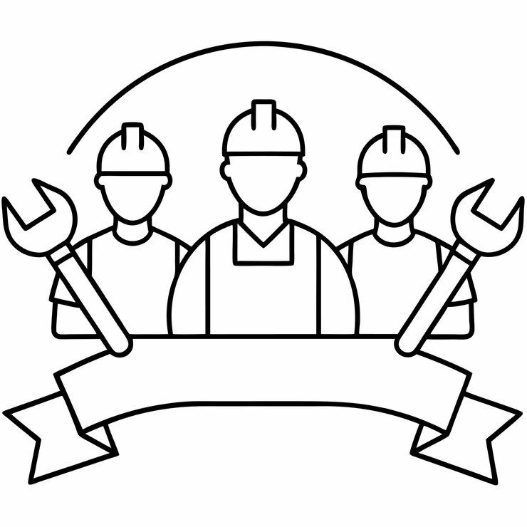 Vector arbeidersdagviering werknemers met gereedschap vector illustratie kunst voor printable graphics design