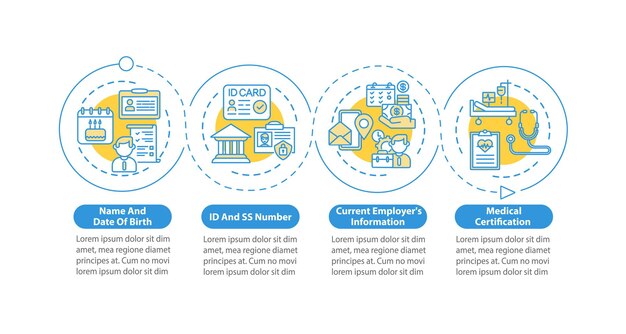 Vector arbeidsongeschiktheidsverzekering claim informatie infographic sjabloon