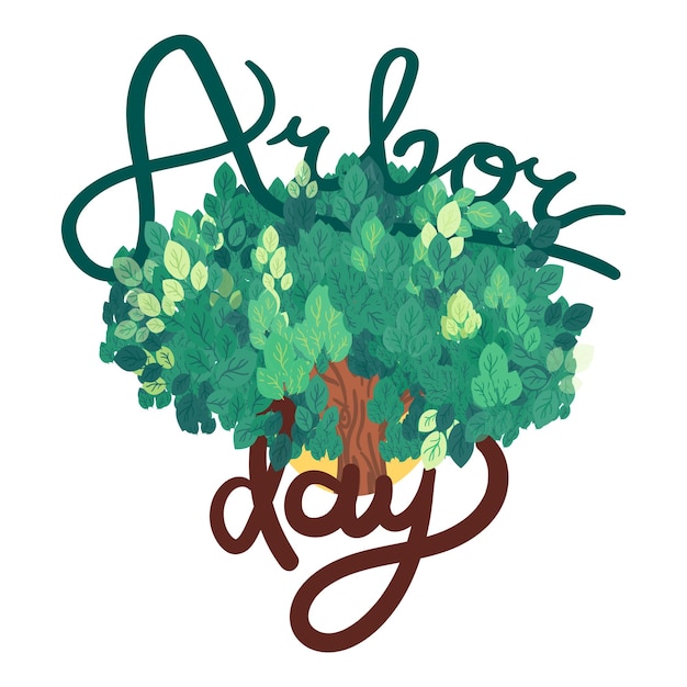 Vector arbor day greeting