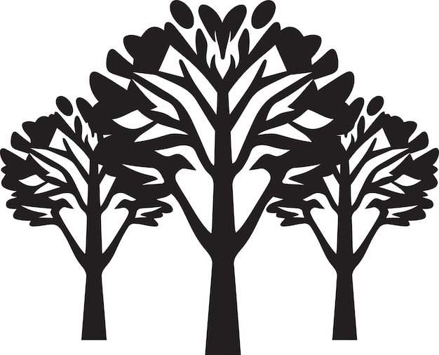 Vector arboreal majesty tree icon emblem botanical serenity tree symbol design