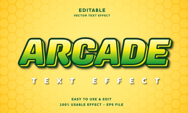 Arcade bewerkbaar teksteffect met moderne en eenvoudige stijl