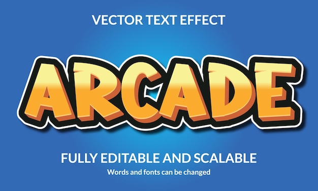 Arcade editable 3d text style effect