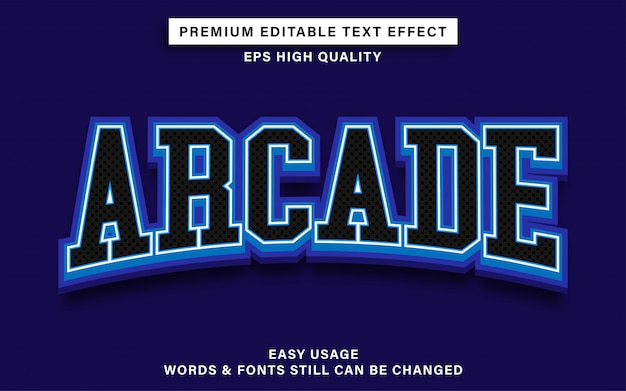 Arcade editable text effect