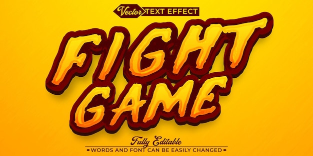 Аркадная боевая игра Векторный редактируемый шаблон текстовых эффектов