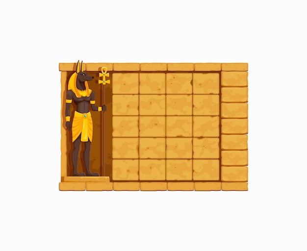 Arcade game frame Ancient Egypt stone wall Anubis