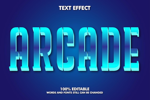 Arcade Moderne vetgedrukte 3D-typografie cartoon bewerkbare tekst-effect