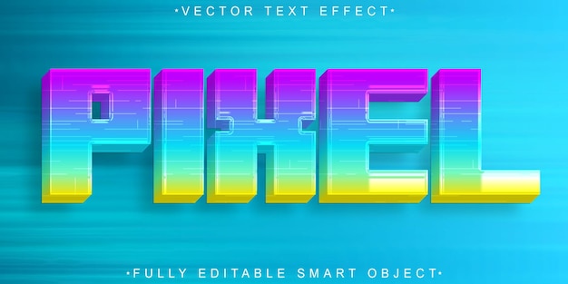 Arcade Pixel Game Kleurrijke Vector Volledig bewerkbare Smart Object Text Effect