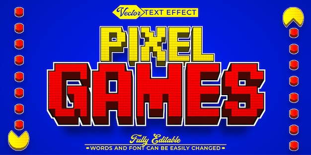Arcade Pixel Game Vector bewerkbare tekst-effect sjabloon