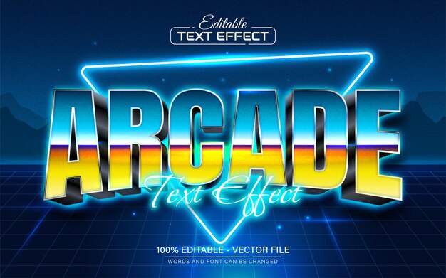 Effetto di testo in stile retrò arcade modificabile