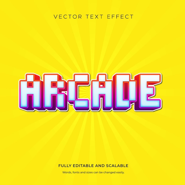 Arcade text effect editable vector