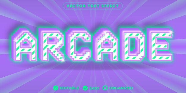 Vector arcade text effectfully editable font text effect