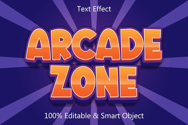 Arcade Zone Bewerkbaar teksteffect 3-dimensionale reliëf Cartoon-stijl