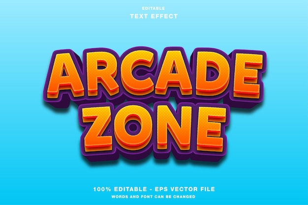 Arcade Zone Cartoon 3D bewerkbaar teksteffect