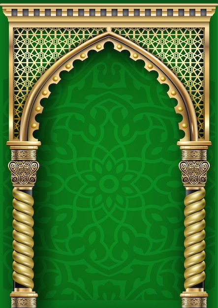 Vector arch of gold in the oriental style