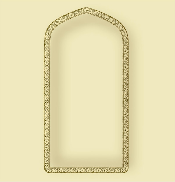 arch Iranian arabic islamic tazhib eslimi art text box frame art border luxury vector