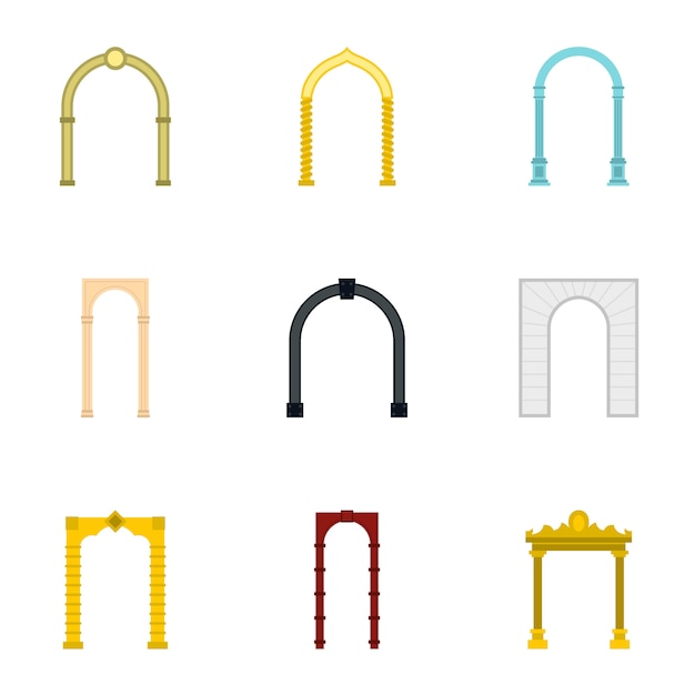 Arch set, flat style