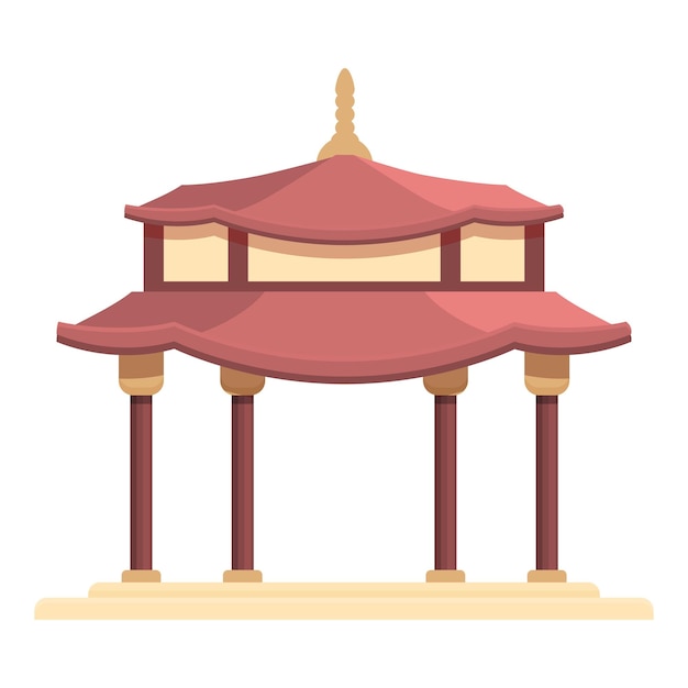 Vector arch temple icon cartoon vector china building palace house