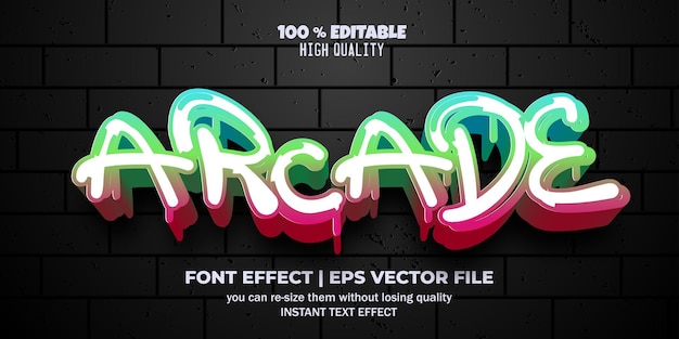 Vector archade text effect game text style