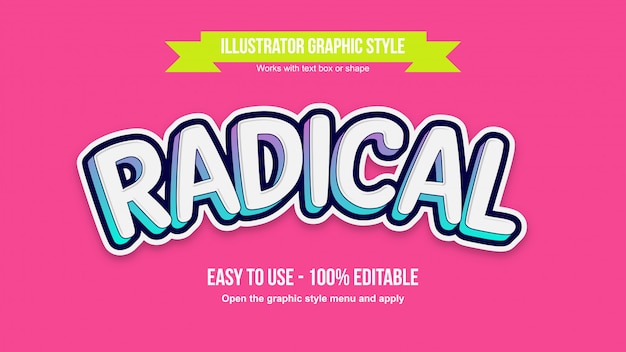 Arched Colorful Sticker Cartoon Text Effect