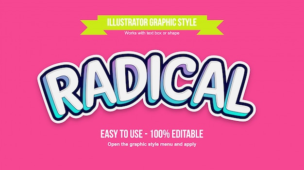 Vector arched colorful sticker cartoon text effect