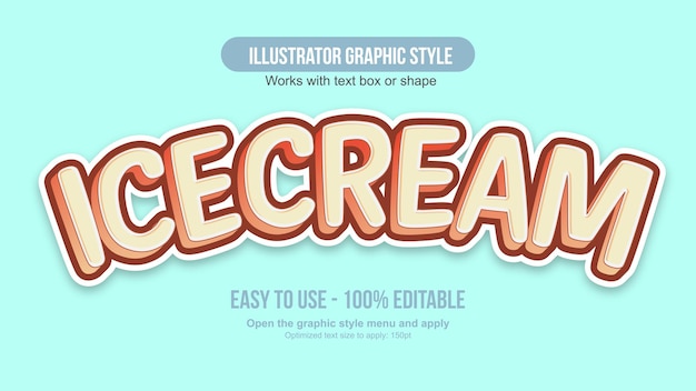 Arched cream cartoon text effect