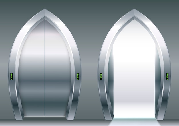 Arched doors of the elevator