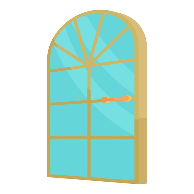 Arched glass door icon Cartoon illustration of door vector icon for web design