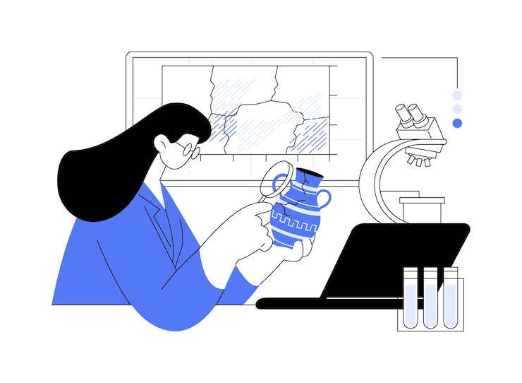 Vector archeology isolated cartoon vector illustrations