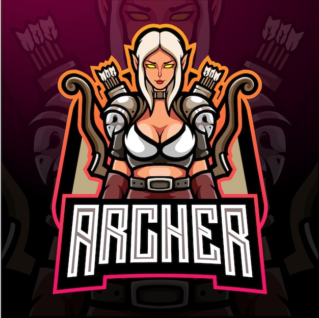 Логотип киберспорта archer esport дизайн талисмана логотипа