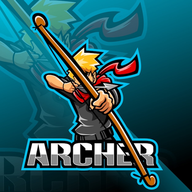 Archer esport талисман дизайн логотипа