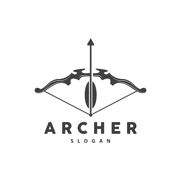 Vector archer logo archery arrow vector elegant simple minimalist design icon symbol illustration template