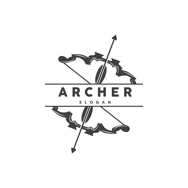 Vector archer logo archery arrow vector elegant simple minimalist design icon symbol illustration template